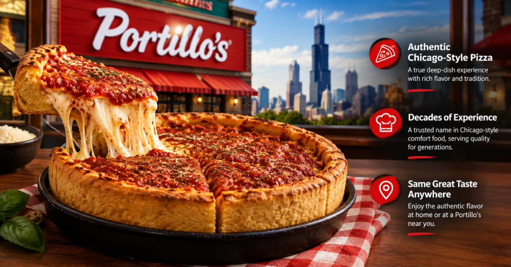 Portillo's pizza – Chicago-style deep dish pizza