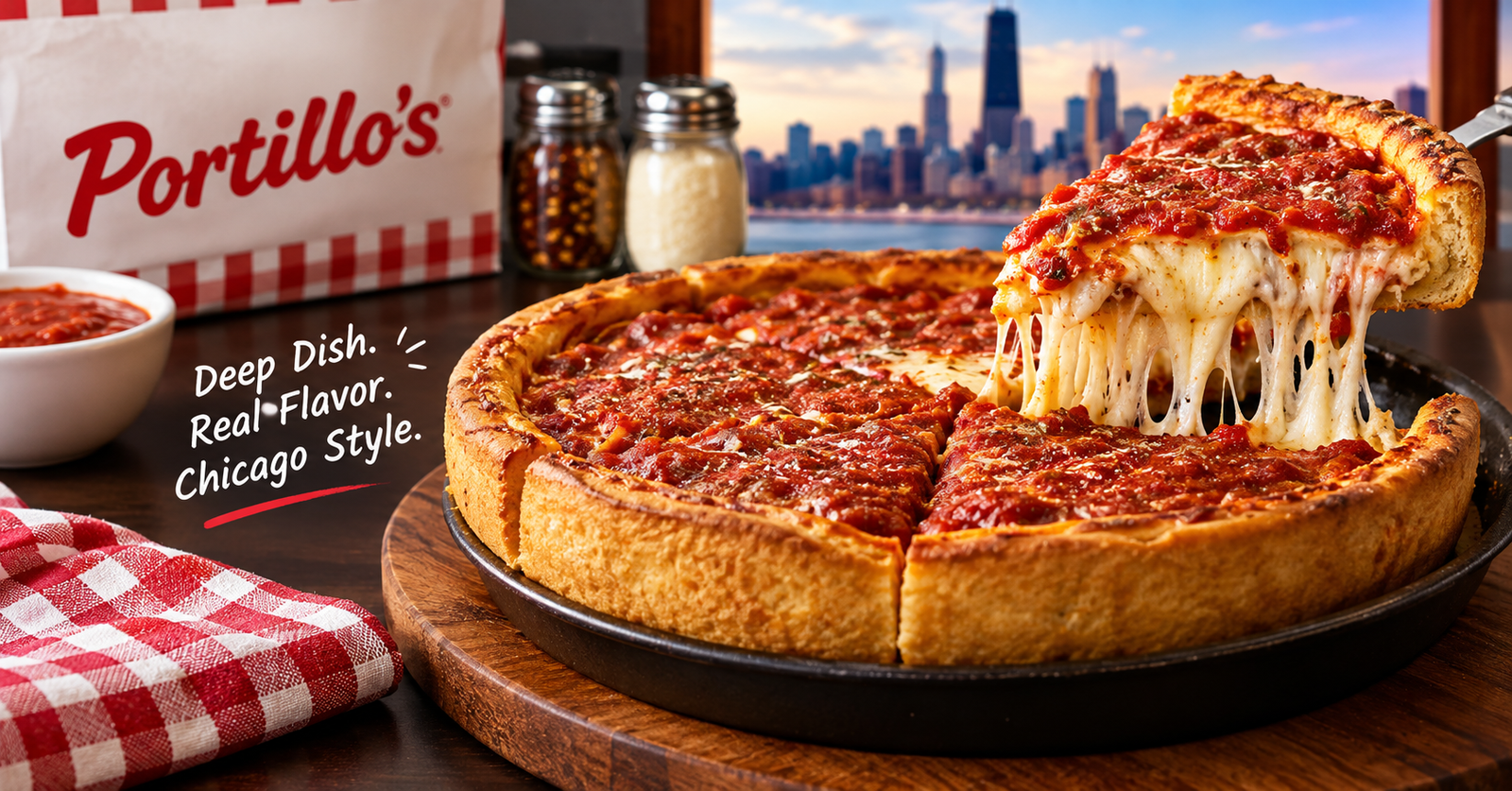 Portillo's pizza the ultimate Chicago classic
