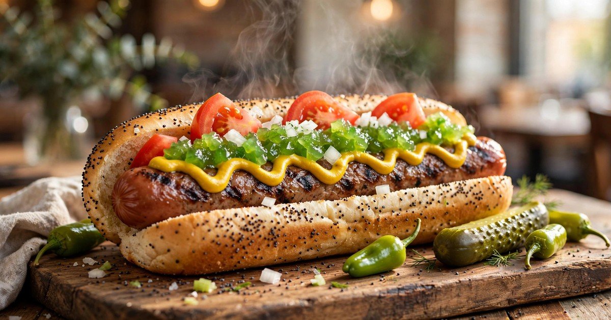 Portillos holiday hours 2026 guide with festive Chicago-style hot dogs and Italian beef for holiday celebrations