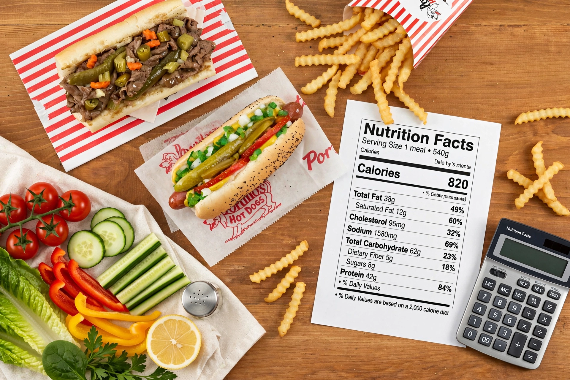 Portillos menu nutrition - nutrition facts, calories and healthy options guide