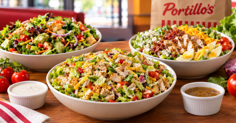Portillo's menu salad – fresh garden and chopped salad bowls at Portillo's
